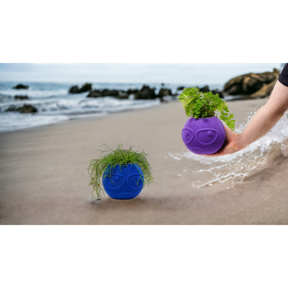 Funny Style Planter: Suspicious Dude Face, Emoji Inspired, Small Pot for Shelf - Picture 4 of 8